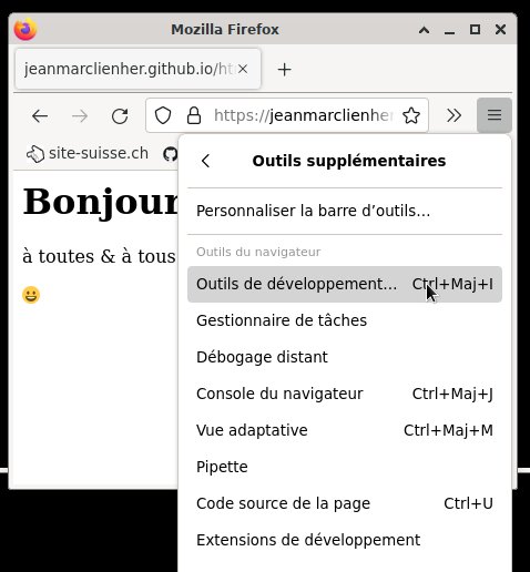 Menu Firefox