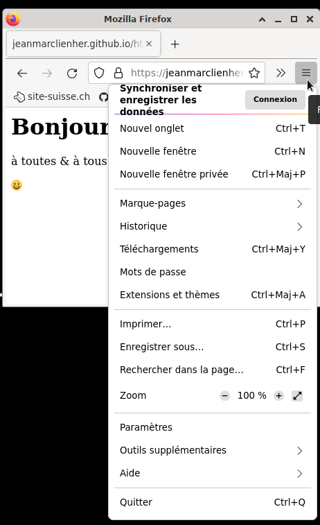 Menu Firefox