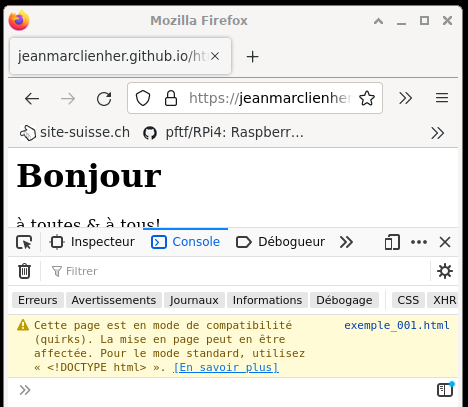 Outils console